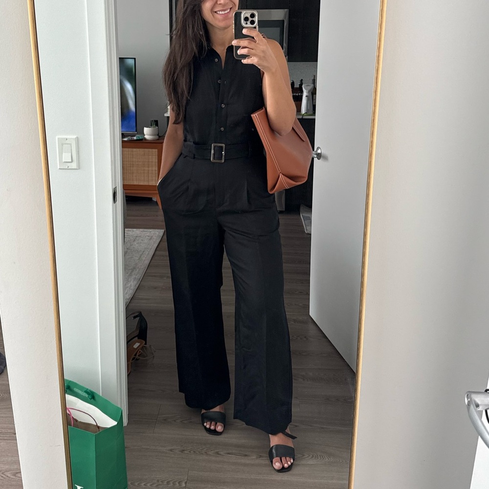 LOFT Linen Blend Halter Jumpsuit